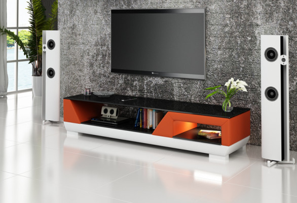 TV-cabinet TV Sideboard Leather Glass Decor Table Television Wardrobe Table Designer