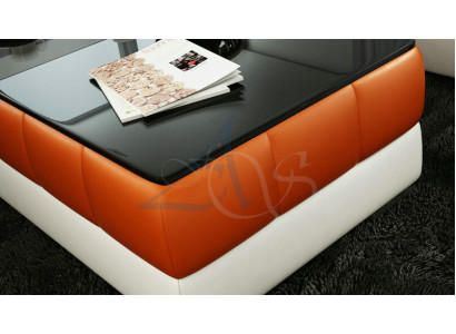 Designer Coffee table Upholstery Table Leather Glass Tables Glass tables #SBA1A