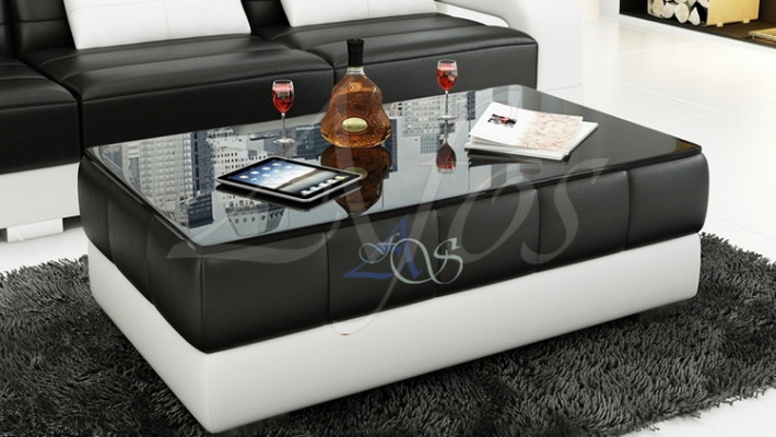 Designer Coffee table Upholstery Table Leather Glass Tables Glass tables #SBA1A