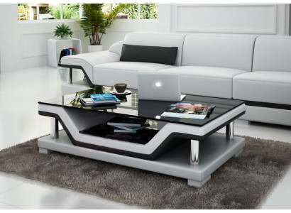 Designer Coffee table Upholstery Table Leather Glass Modern Tables #SB3009