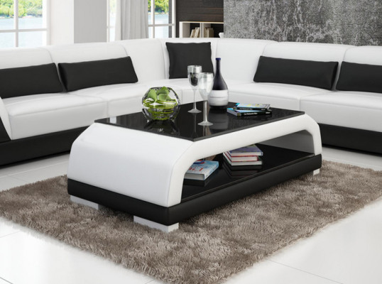 Designer Coffee table Upholstery Table Leather Glass Modern Tables 6108