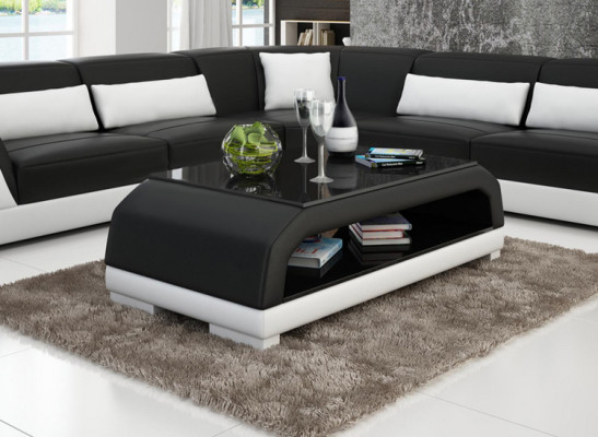 Designer Coffee table Upholstery Table Leather Glass Modern Tables 6108