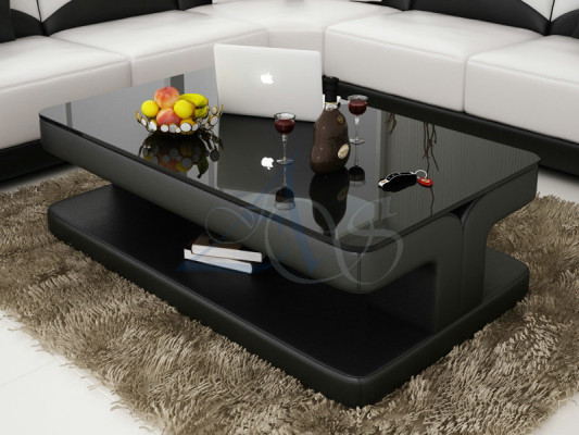 Designer Coffee table Upholstery Table Leather Glass Modern Tables Glass