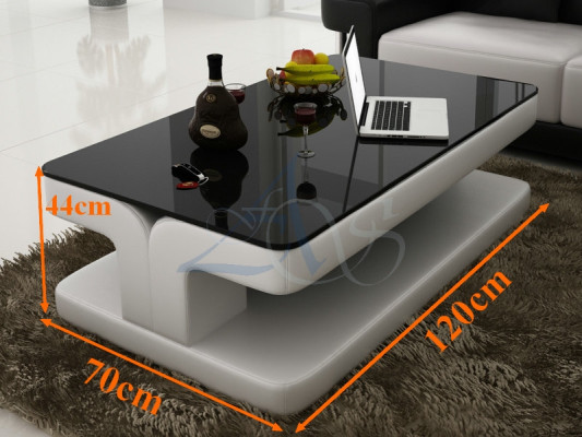 Designer Coffee table Upholstery Table Leather Glass Modern Tables Glass