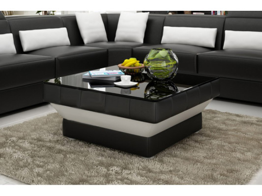 Designer Coffee table Upholstery Table Leather Glass Modern Tables #8009