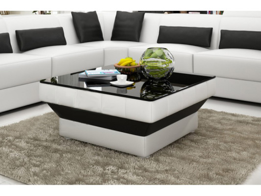 Designer Coffee table Upholstery Table Leather Glass Modern Tables #8009