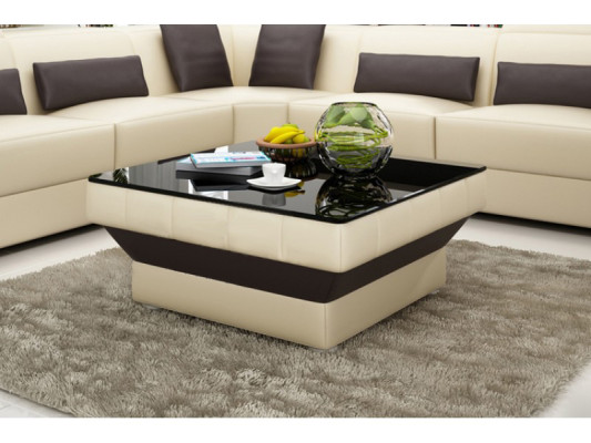 Designer Coffee table Upholstery Table Leather Glass Modern Tables #8009