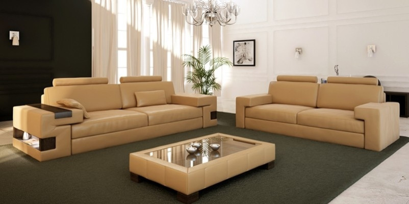 Leather Sofa Set 3+2+1 Couch Seat Upholstery Sofa Suite Set Nassau Brown