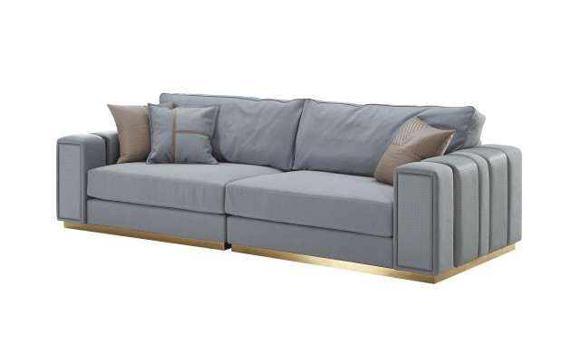 Sofa 3 Seater LightBlue new Creative Modern Living room Design Couches Furniture Fabric