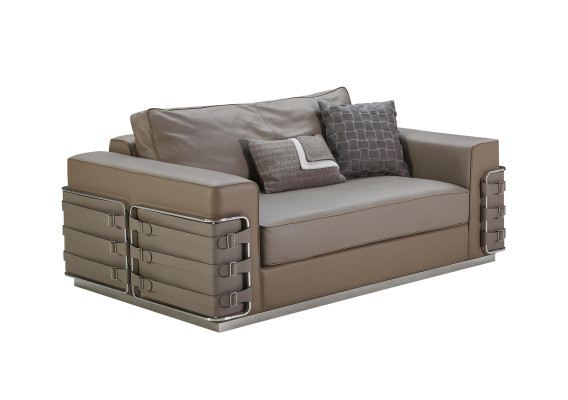 Sofa Leather Brown Luxury Creative Furniture 2 Seater Living room Modern Design Couches