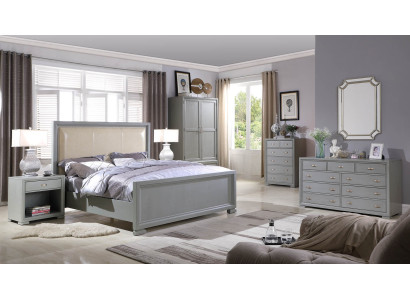 Bed Bedside table Chest of drawers 6 pcs. Bedroom Set Design Modern Luxury