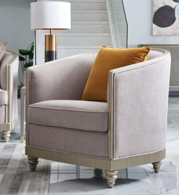 Designer Couch Seat Upholstery 3+1+1 Seater BeigeTextil Suite Sofa Velvet new