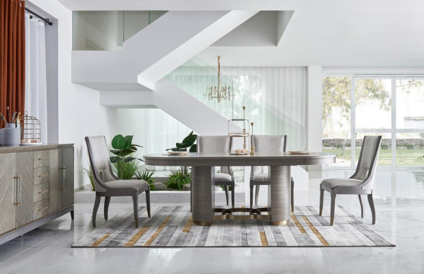 Luxury dining set Table with 6 back chairs Complete e Group Dubai style