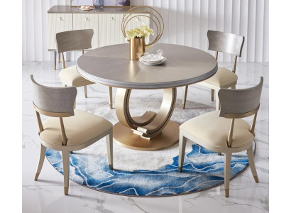 Complete e Dining room Suite Round Table + 4x Armchair Chairs