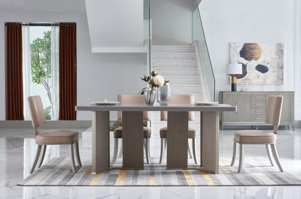 Complete e Dining room Suite Table + 4x Armchair Chairs Luxury Dining set