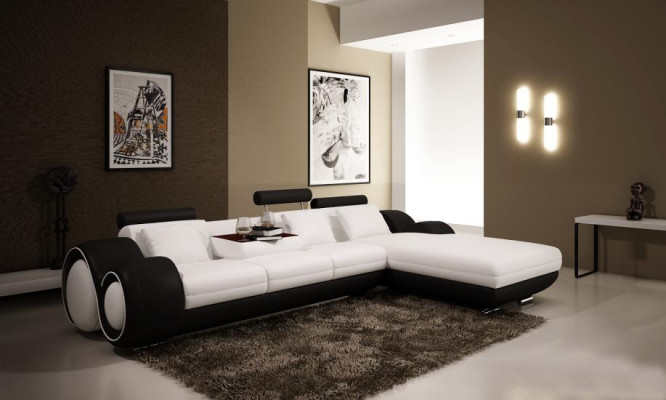 Elegant living Luxurious corner sofa in perfect L-shape sofa living room