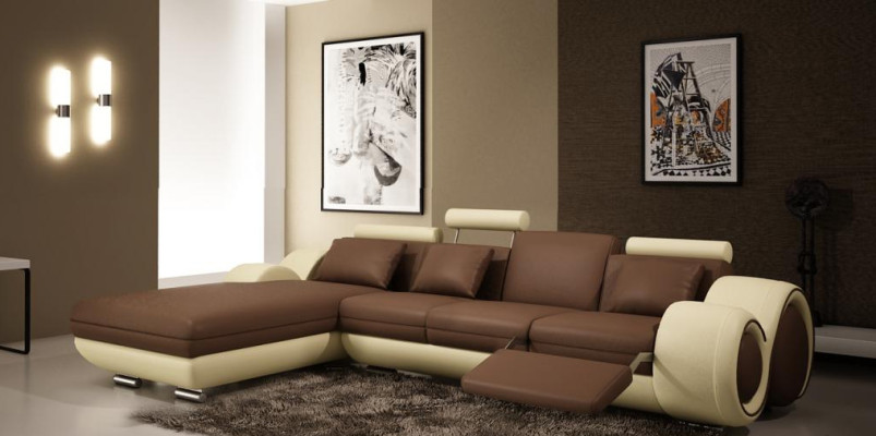 Elegant living Luxurious corner sofa in perfect L-shape sofa living room