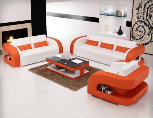 3+2+1 Sofa set Leather sofa Couch Sofa Designer Sofas Living landscape Bergamo
