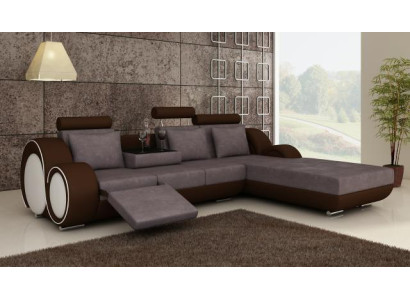 Corner sofa Sofa Couch Upholstery Living landscape Leather Corner Sofas Suite new Madrid II