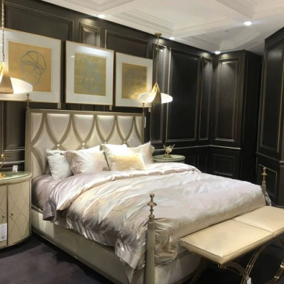 Classic s Bed Baroque Rococo Hotel Beds Upholstered bed Double bed Leather