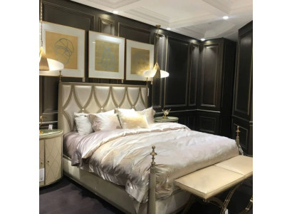 Classic s Bed Baroque Rococo Hotel Beds Upholstered bed Double bed Leather