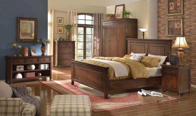 Bed + 2x Bedside table 3 pcs. Bedroom Set Designer Luxury Bedroom Sets