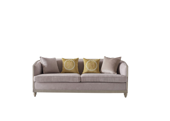 Italian Style Furniture Three Seater Sofa Couch Upholstery Sofas Wood Textile
