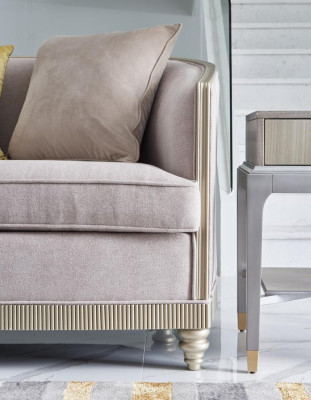 Italian Style Furniture Three Seater Sofa Couch Upholstery Sofas Wood Textile