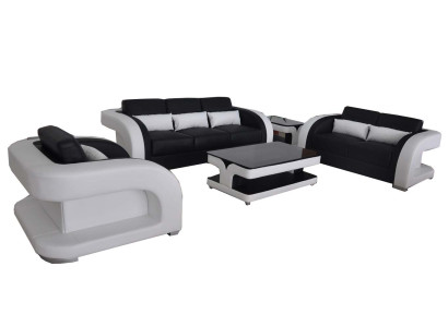 XXL Couch Leather Living landscape Suite Design Modern Sofa Sets 3+2+1 new