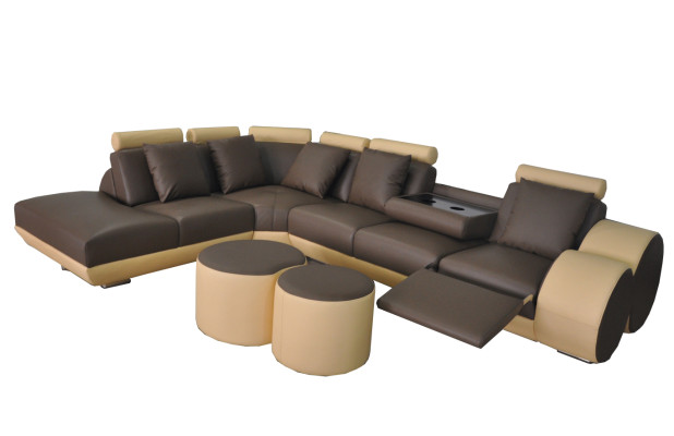 XXL Couch Big Corner Sofa Leather Corner Suite Corner Landscape Upholstery L-shape