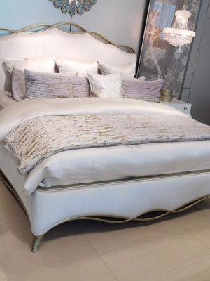 Classic Wood Bed Marriage Double bed Beds Design Upholstery Bedroom
