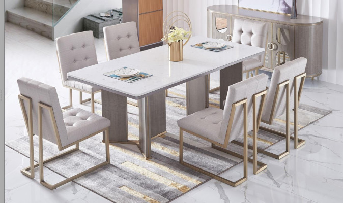 Luxury Furniture Dining table Table Dining room Living room Marble Wood Design