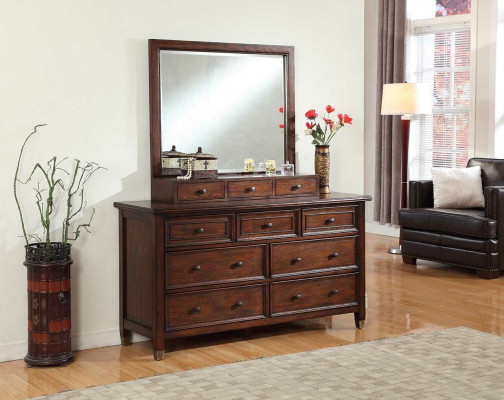 Buffet Sideboard Chest of drawers with Mirror Real Handcraft Wood Classic Sideboard
