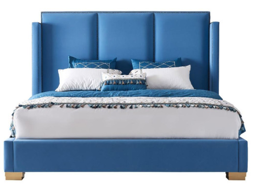 Bedroom Design luxury Bed 180x200 Textile Double Bed frame Blue