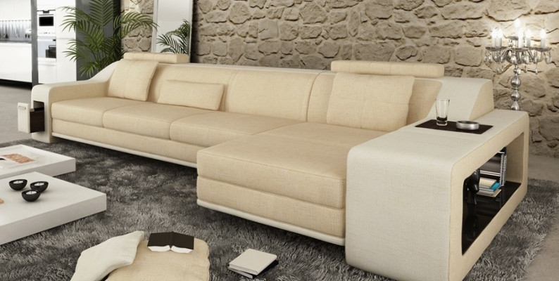 Design Corner sofa Sofa Couch Upholstery Seat Corner Suite Sofas Leather Textile Themar BW