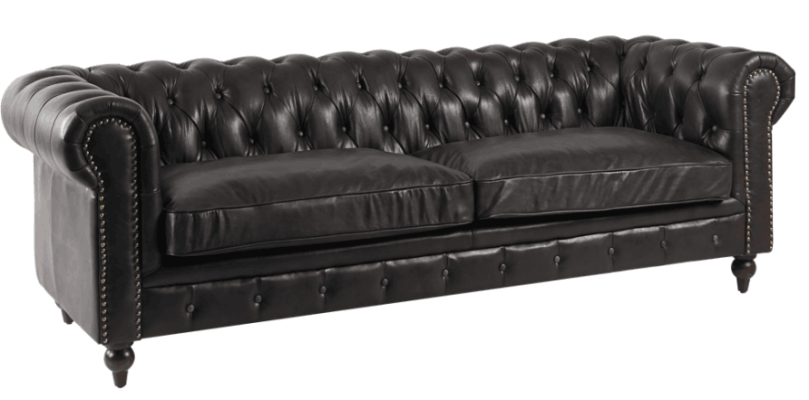 Cheterfield Sofa 3 Seater Modern Leather -Fibre Real wood Luxury Classic Style Furniture