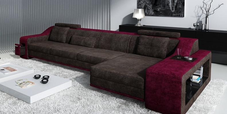 Design Corner sofa Sofa Couch Upholstery Seat Corner Suite Sofas Leather Textile Themar BW