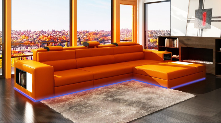 Leather sofa Couch Living landscape Corner sofa Corner Suite Design Modern Sofa B2006B