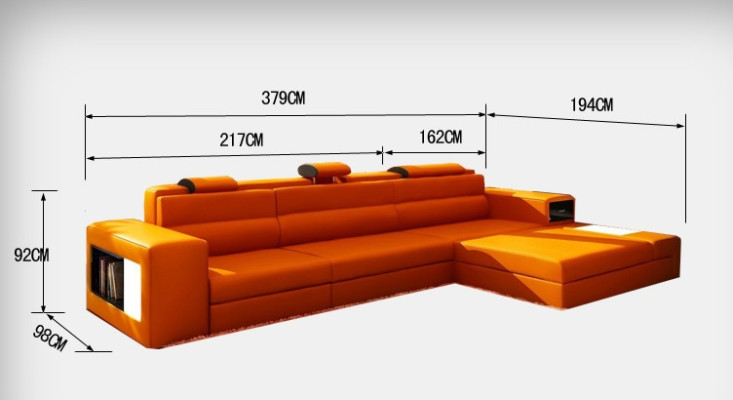 Leather sofa Couch Living landscape Corner sofa Corner Suite Design Modern Sofa B2006B