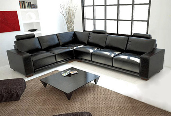 Leather sofa Couch Living landscape Corner sofa Corner Suite Design Modern Sofa A1121B