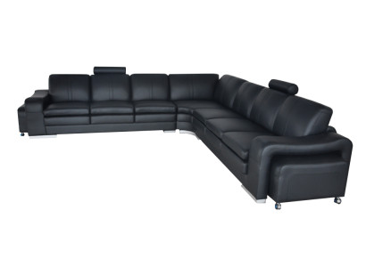 Leather Corner Sofa Couch Upholstery Seat Living Modern Design Furniture Suite
