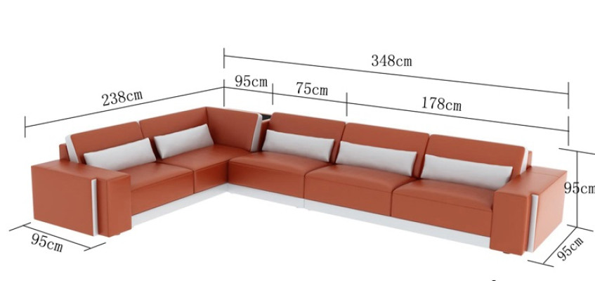 Leather sofa Couch Living landscape Corner Modern Corner sofa Design Suite Sofa