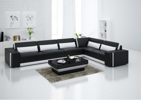 Leather sofa Couch Living landscape Corner Modern Corner sofa Design Suite Sofa