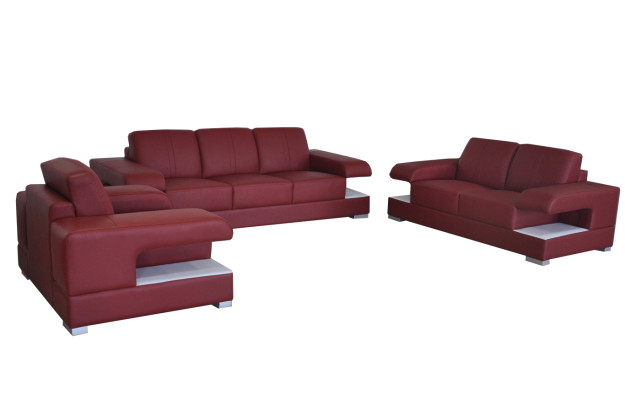 Leather sofa Couch Living landscape Suite Design Modern Sofa set 3+2+1 G8028D