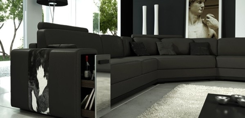 Leather sofa Corner sofa Sofa with USB Upholstery Designer Corner suite Living landscape LimaS