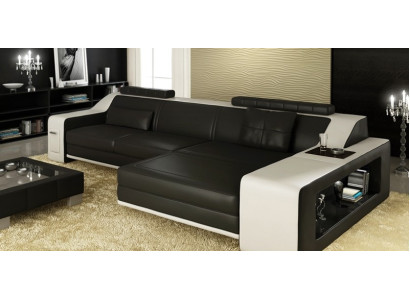 Design Corner sofa Sofa with USB Upholstery Seat Eck Suite Sofas Leather Textile L-shape