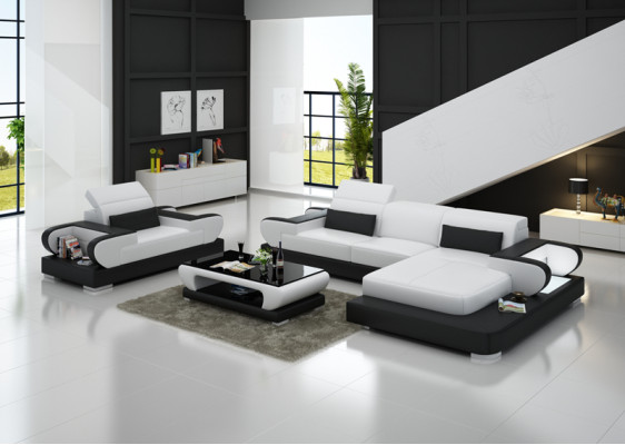 Design XXL Big Sofa Corner sofa Leather sofa Couch Armchair Upholstery Living landscape G8002E