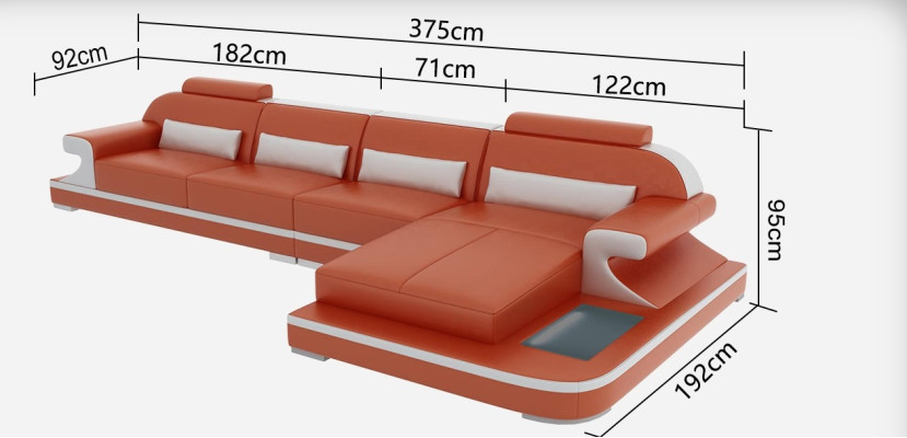Leather sofa Couch Living landscape Corner sofa Corner Suite Design Modern Sofa G8021C