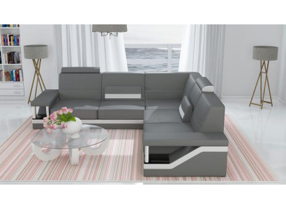 Leather sofa Corner sofa Sofa Couch Poster Corner suite Sofas Fabric Leather Suite new