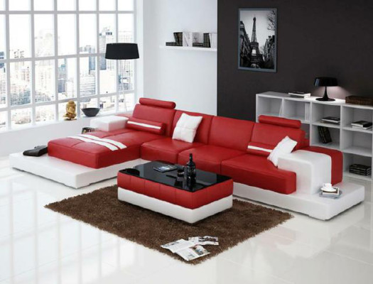 Leather sofa Corner sofa Sofa Couch Design Seat Upholstery Suite Living landscape 2725B